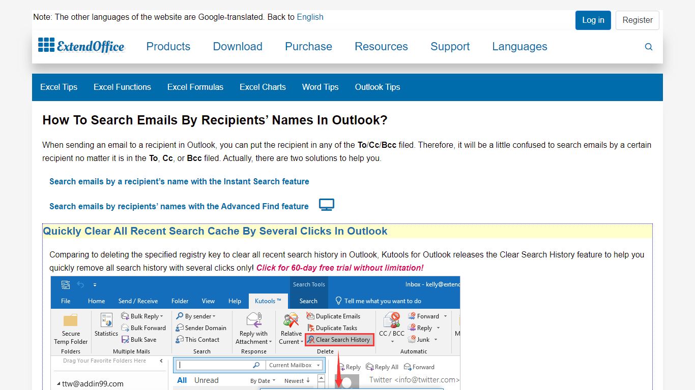 How to search emails by recipients’ names in Outlook? - ExtendOffice